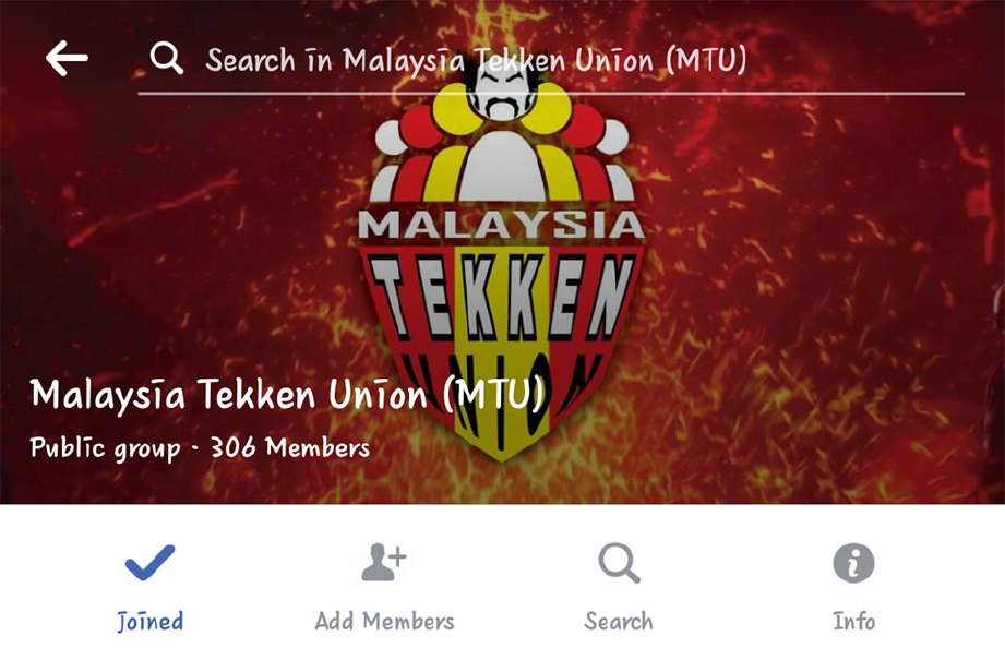 KOMUNITI Malaysia Tekken Union di Facebook.