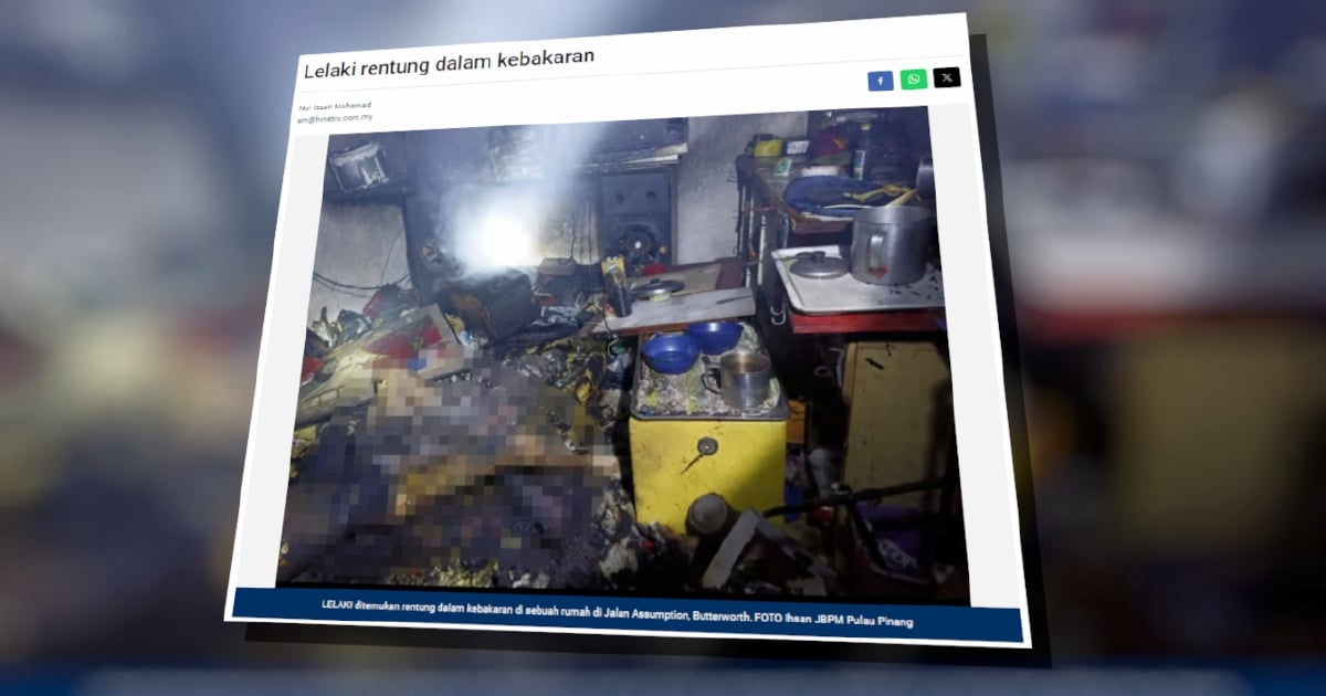 Kebocoran tong gas dipercayai punca bilik terbakar sehingga lelaki rentung