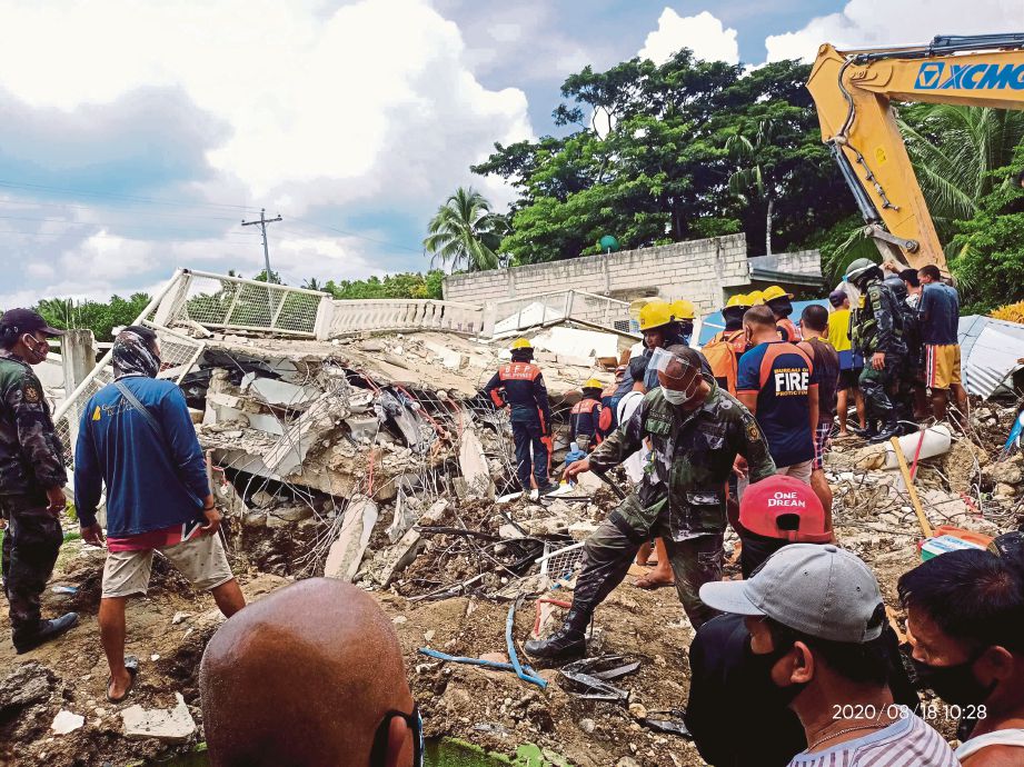 ANTARA kemusnah akibat gempa bumi yang terjadi di Filipina hari ini. FOTO AFP