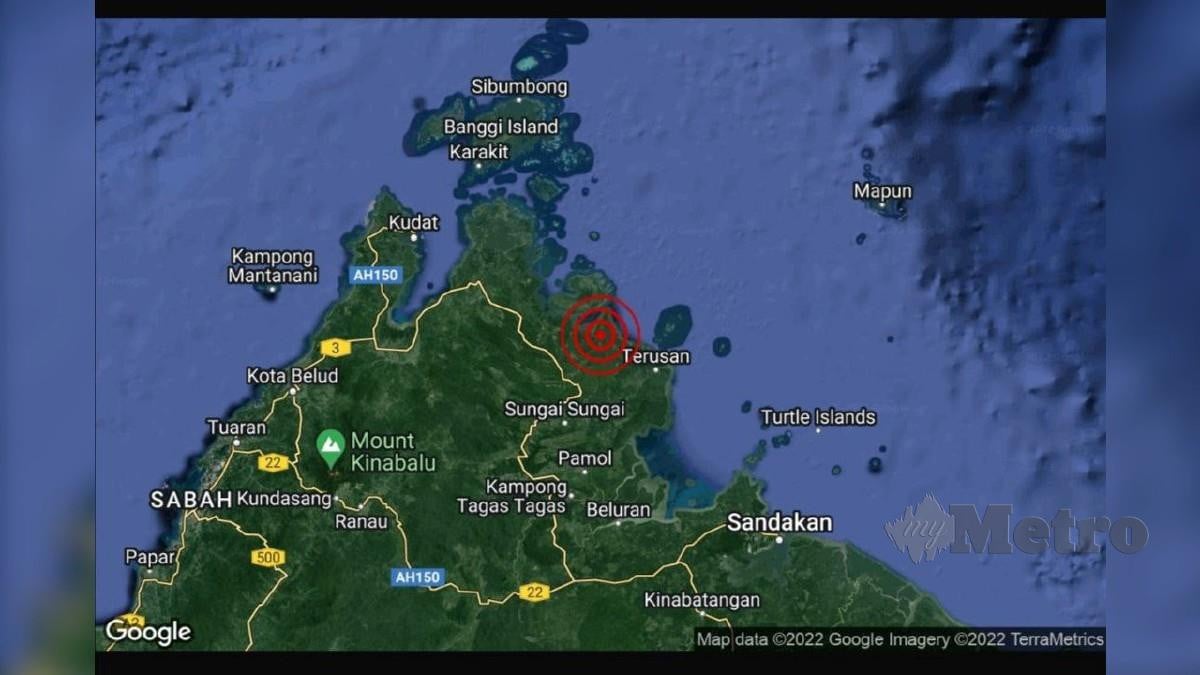 Gempa bumi lemah dilaporkan berlaku di Beluran. Foto MetMalaysia