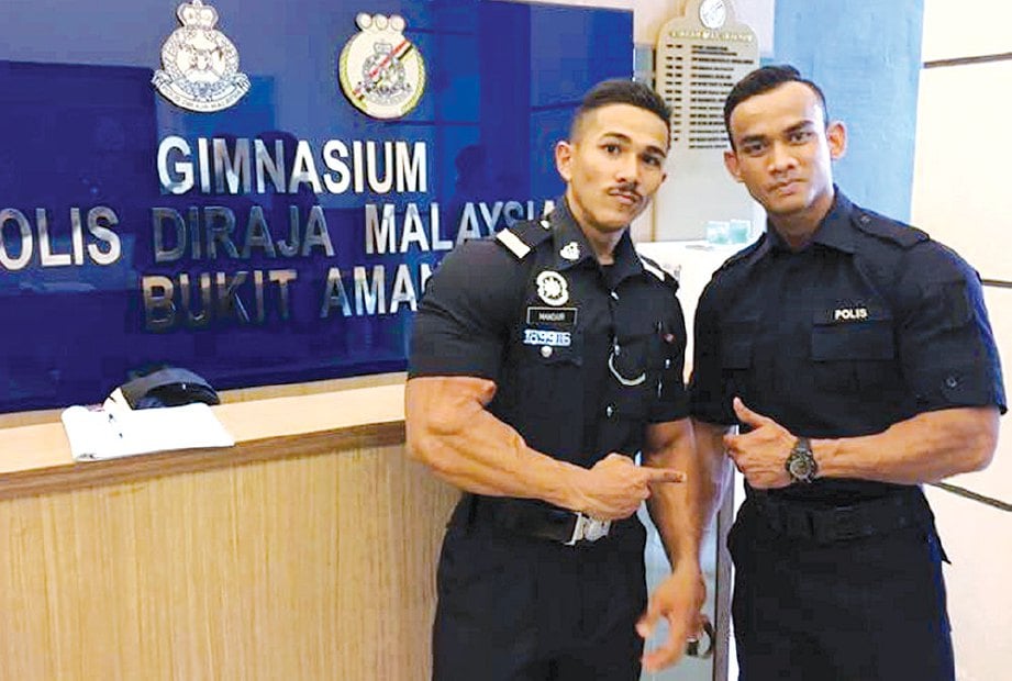 KESIBUKAN sebagai anggota polis tidak menghalang Muhammad Danial Amir aktif dalam bidang kecergasan. 