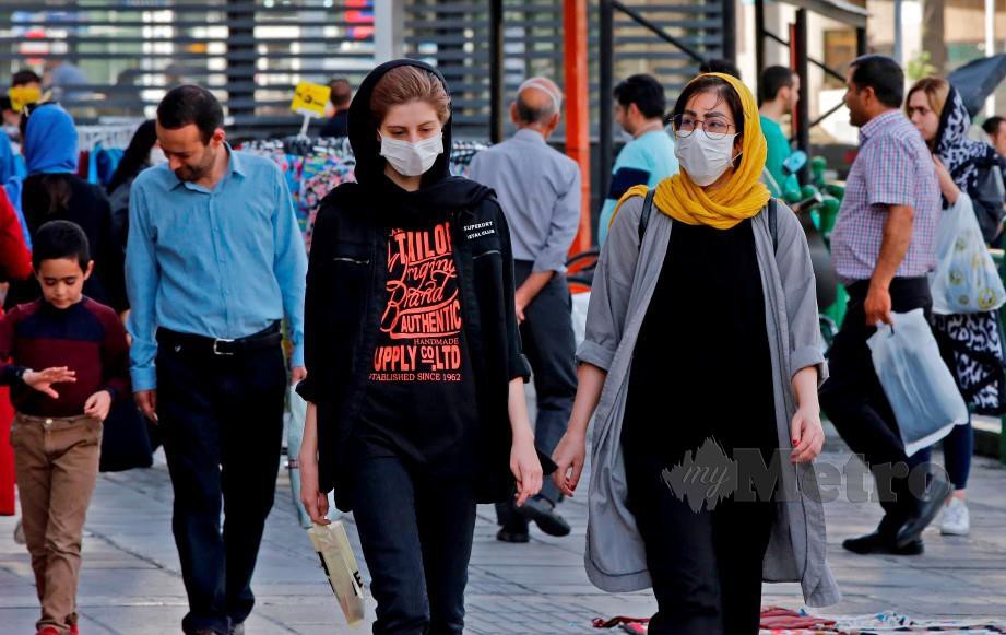 IRAN catat jangkitan baharu melebihi angka 3,000. FOTO AFP