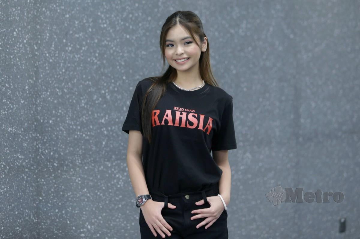 Qistina Raisah, ketika Sidang Media Filem Rahsia di Dadi Cinema, Pavillion Bukit Bintang. FOTO MOHAMAD SHAHRIL BADRI SAALI