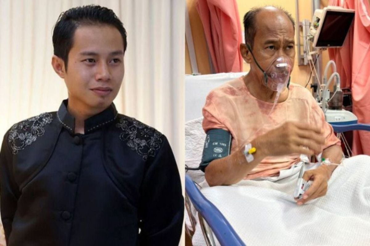 Hanis (kiri) gambar kanan Kamal Bakar dirawat di hospital