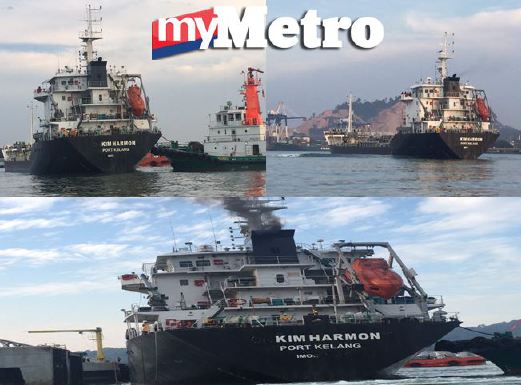 Kapal MT Orkim Harmony berlabuh di Pelabuhan Kuantan, kira-kira 7.50 pagi tadi. FOTO Mior Azlan Mior Kamarulbaid