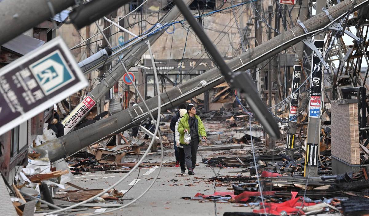 KESAN kemusnahan di bandar Wajima, Ishikawa. FOTO AFP