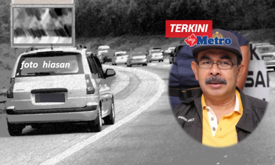 GAMBAR kenderaan di lorong kecemasan adalah gambar hiasan manakala foto kecil adalah Datuk Yusoff Ayob. FAIL Harian Metro