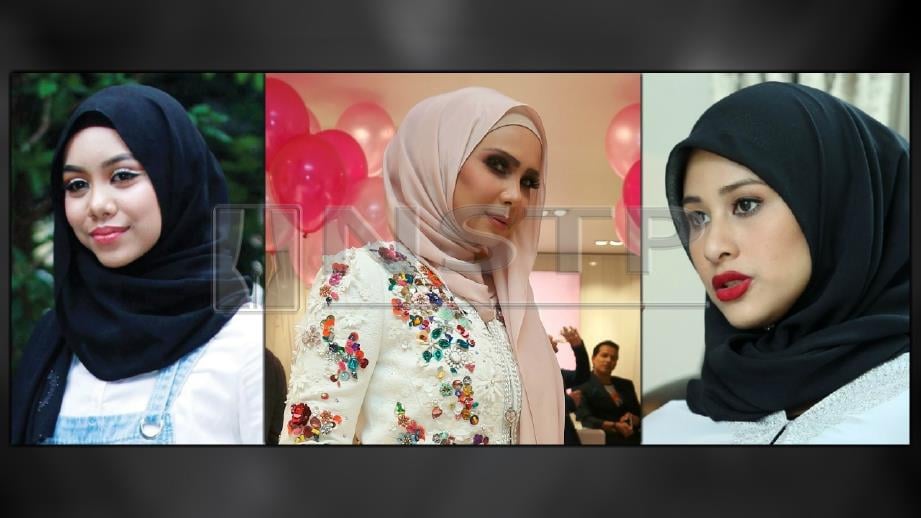 Sarah (dari kiri), Rozita dan Fouziah memberi pandangan masing-masing mengenai soal berhijab dalam kalangan wanita, terutama selebriti. Foto NSTP