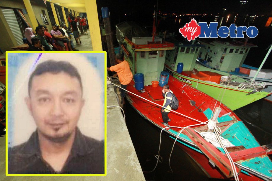 Suhaimi  dikhuatiri lemas selepas terjatuh dari bot kira-kira lima batu nautika dari pelantar Minyak Dulang Semangkuk B di perairan Kuala Terengganu pada Ahad lalu. FOTO Syafiq Ambak