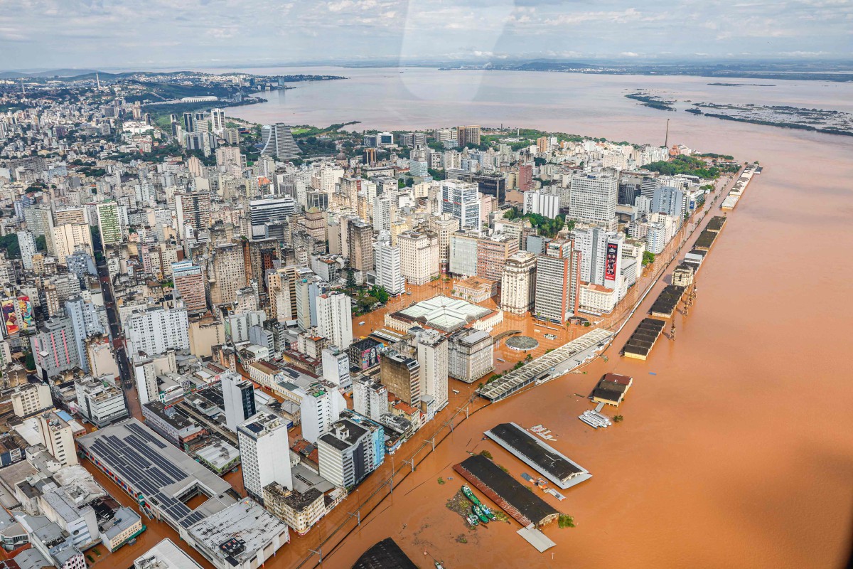 Keadaan banjir di sekitar Rio Grande do Sul, selatan Brazil. - FOTO AFP