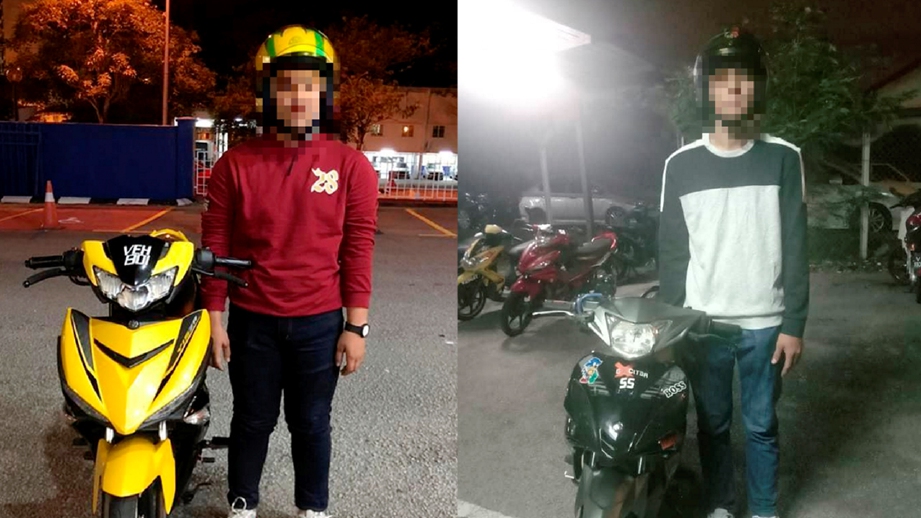ANTARA individu yang ditahan selepas menunggang motosikal secara berbahaya dengan melakukan aksi di Lebuhraya Persekutuan dan Lebuhraya SPRINT di sekitar Lembah Klang, awal pagi semalam. FOTO Ihsan PDRM 