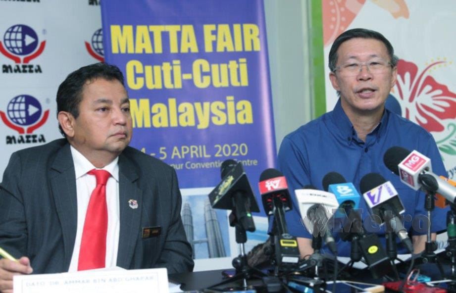 DATUK Tan Kok Liang (kanan) pada sidang media Maata Fair Cuti Cuti Malaysia 2020. Turut serta Bahagian Acara dan Domestic Tourism Malaysia, Datuk Dr Amar Abd Ghapar. FOTO Rohanis Shukri.