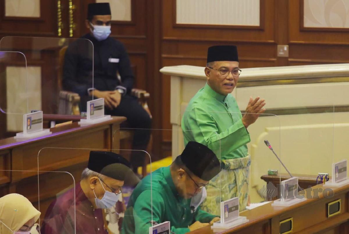 DATUK Seri Wan Rosdy Wan Ismail ketika sesi penggulungan Bajet Negeri Pahang 2021, di Wisma Sri Pahang. FOTO Farizul Hafiz Awang