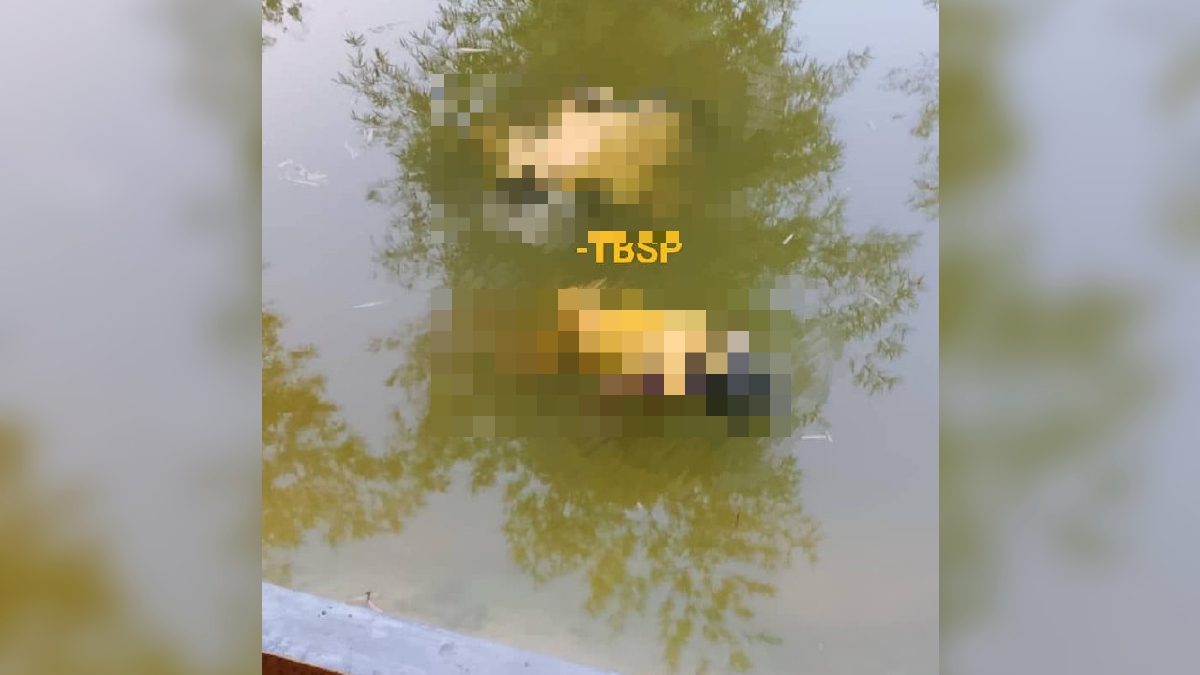 Datuk dan cucunya yang ditemui terapung dalam kolam berhampiran sebuah restoran di Taman Kempas. FOTO IHSAN Pembaca