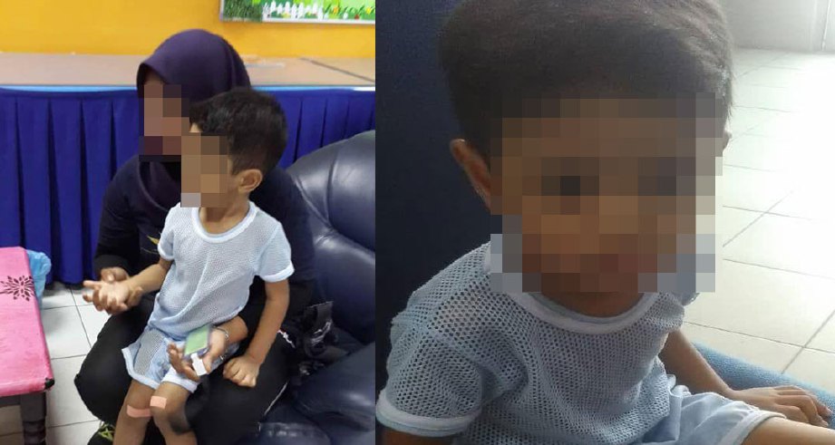 KANAK-KANAK berusia empat tahun yang ditemui orang awam di sebuah pasar raya. FOTO Ihsan Polis