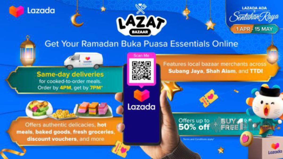 LAZAT Bazaar dianjurkan sepanjang Ramadan bagi membantu memberangsangkan perniagaan penjaja kecil.