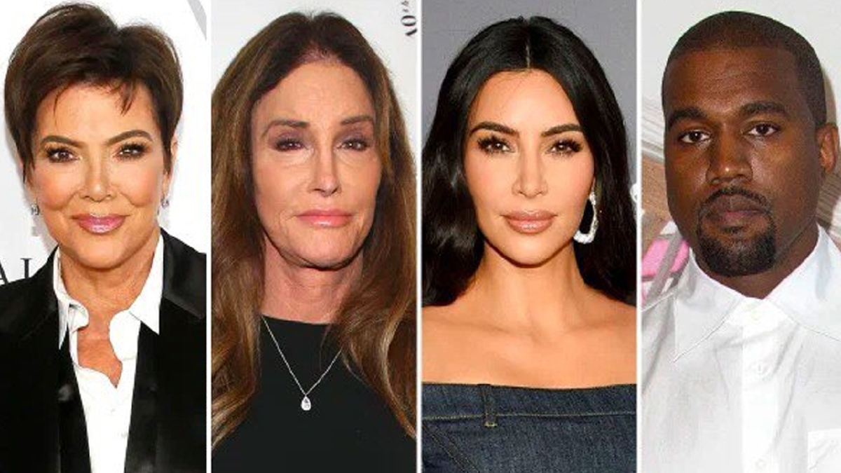 KRIS Jenner dan bekas suami (dari kiri) Caitlyn Jenner serta anak mereka Kim Kardashian dan bekas suami, Kanye West