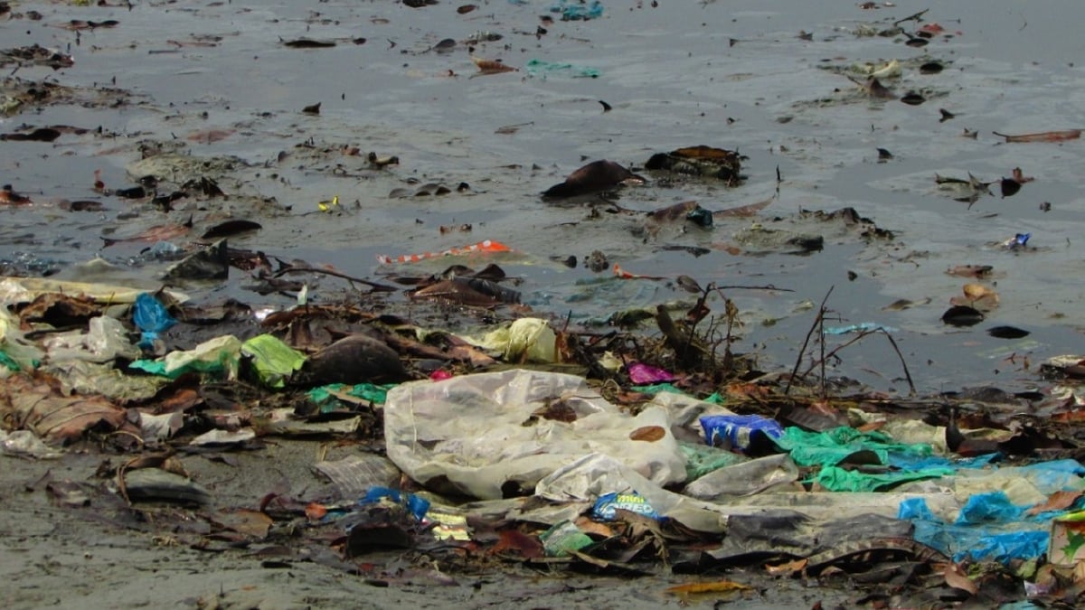 KEADAAN sungai di Kampung Permatang Tepi Laut di sini, yang dipercayai tercemar dengan air kumbahan dan sampah sarap sejak beberapa tahun lalu. FOTO ihsan CAP