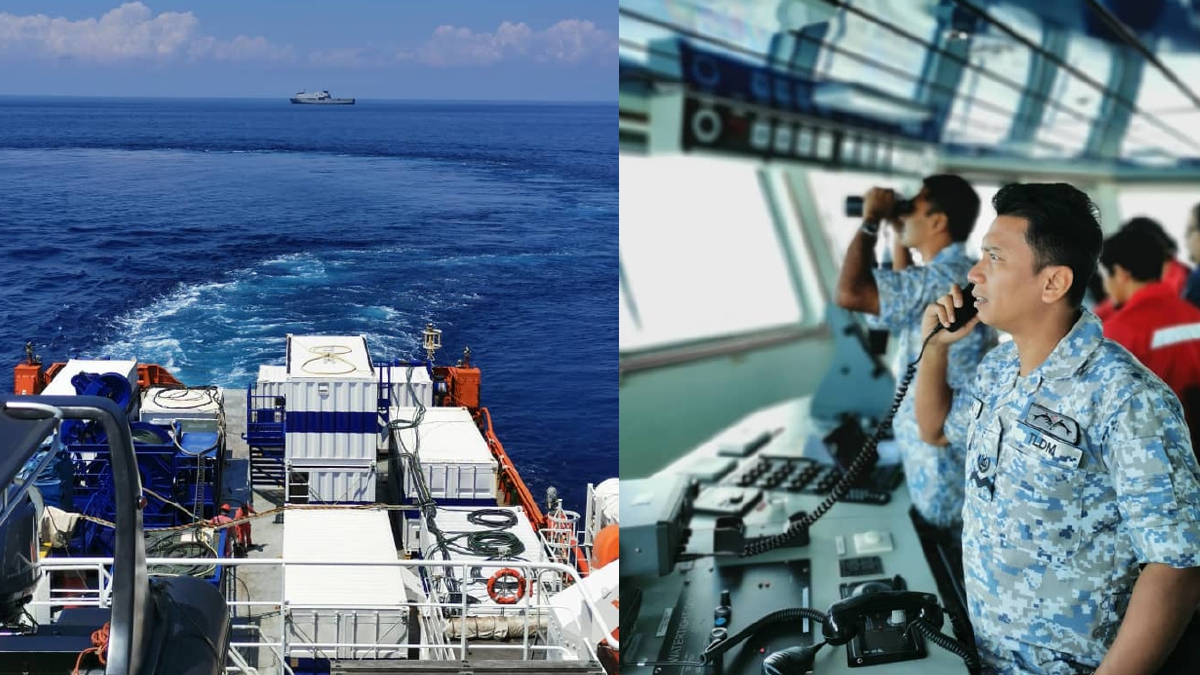 KAPAL MV Mega Bakti milik TLDM tiba di lokasi kapal selam Indonesia, KRI Nanggala hilang untuk memulakan operasi mencari dan menyelamat (SAR).