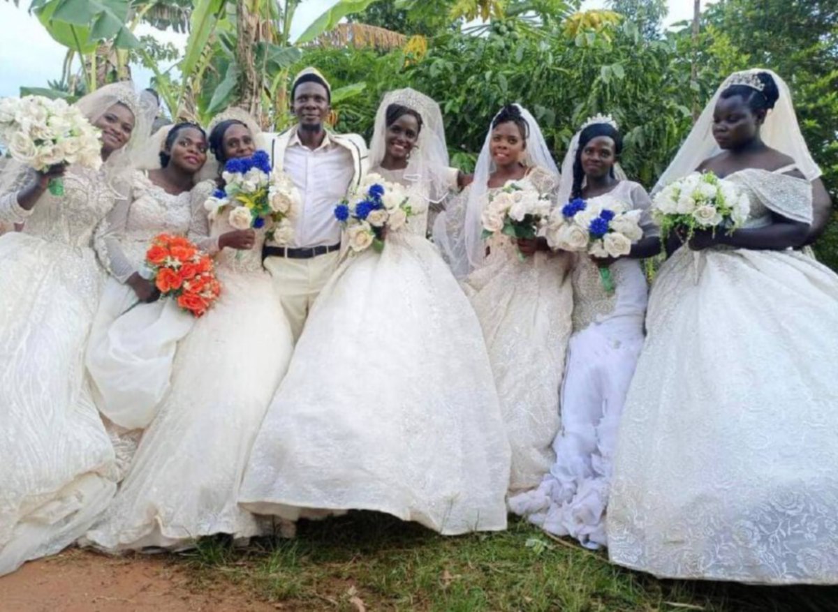 HABIB Nsikonnene berkahwin dengan tujuh wanita serentak. FOTO Agensi