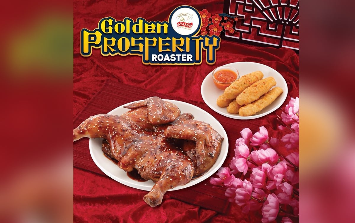 AYAM Panggang Golden Prosperity ditawarkan dalam tiga set kombo untuk set hidangan lengkap.