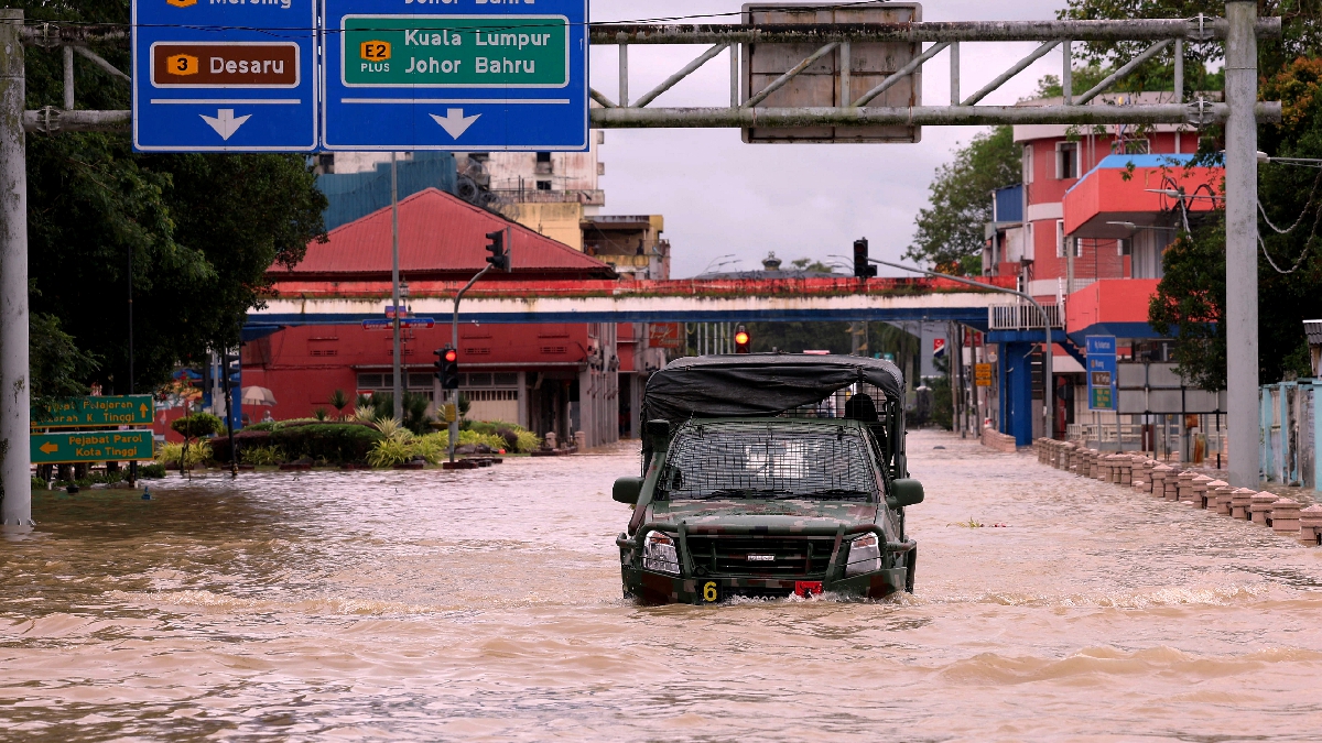 KEADAAN banjir di Kota Tinggi. FOTO BERNAMA