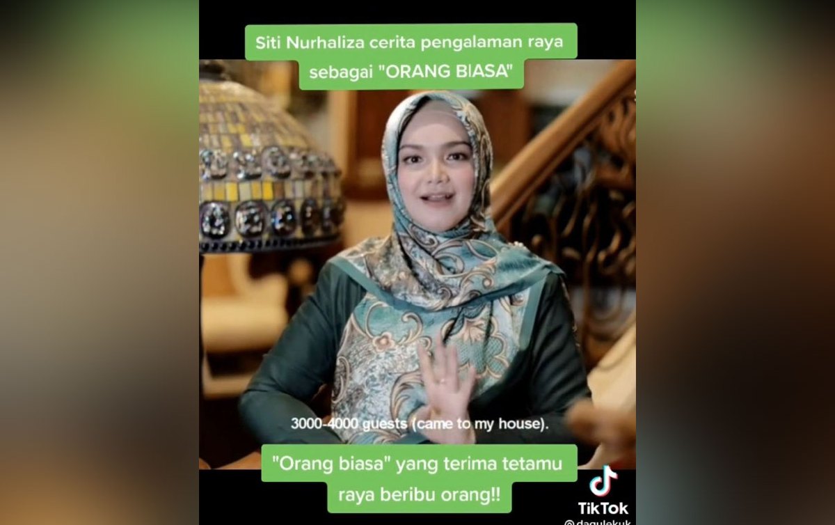 Menerusi video itu, Siti berkata, dia rindu menjadi orang biasa yang mana dapat duduk dengan orang biasa yang tidak mengenalinya.
