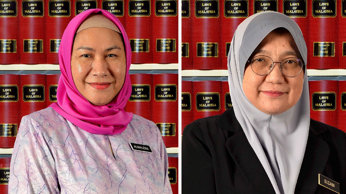 Datuk Almalena Sharmila Johan (kiri) dan Datuk Suzana Atan (kanan). FOTO AGC