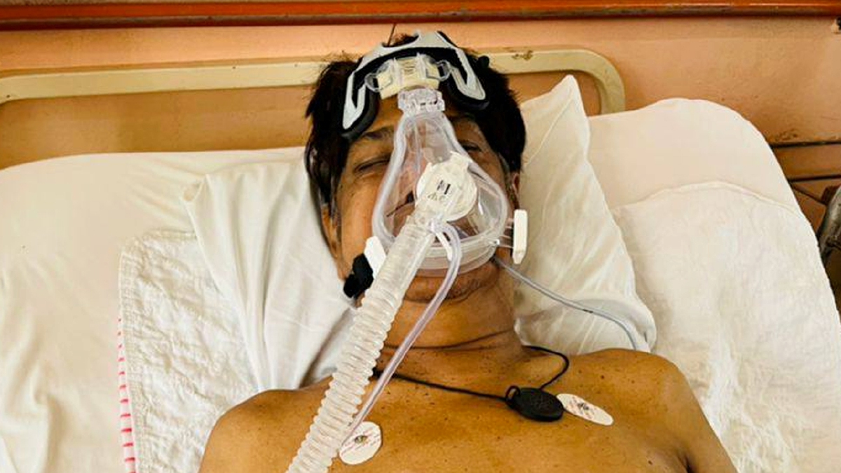 M Daud Kilau dimasukkan ke Hospital Teluk Intan (HTI), di sini, selepas mengadu sesak nafas, tengah malam tadi. FOTO ihsan keluarga