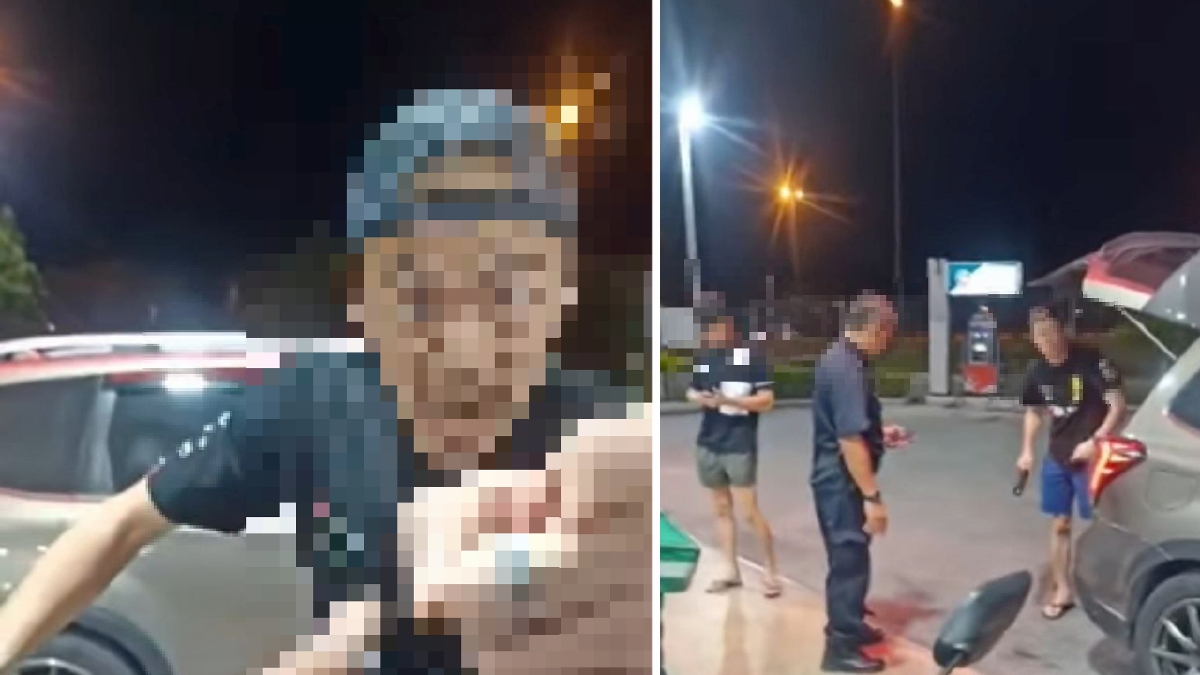 TANGKAP layar video pergaduhan tular membabitkan penghantar makanan dengan dua lelaki warga asing di Iskandar Puteri, Johor.
