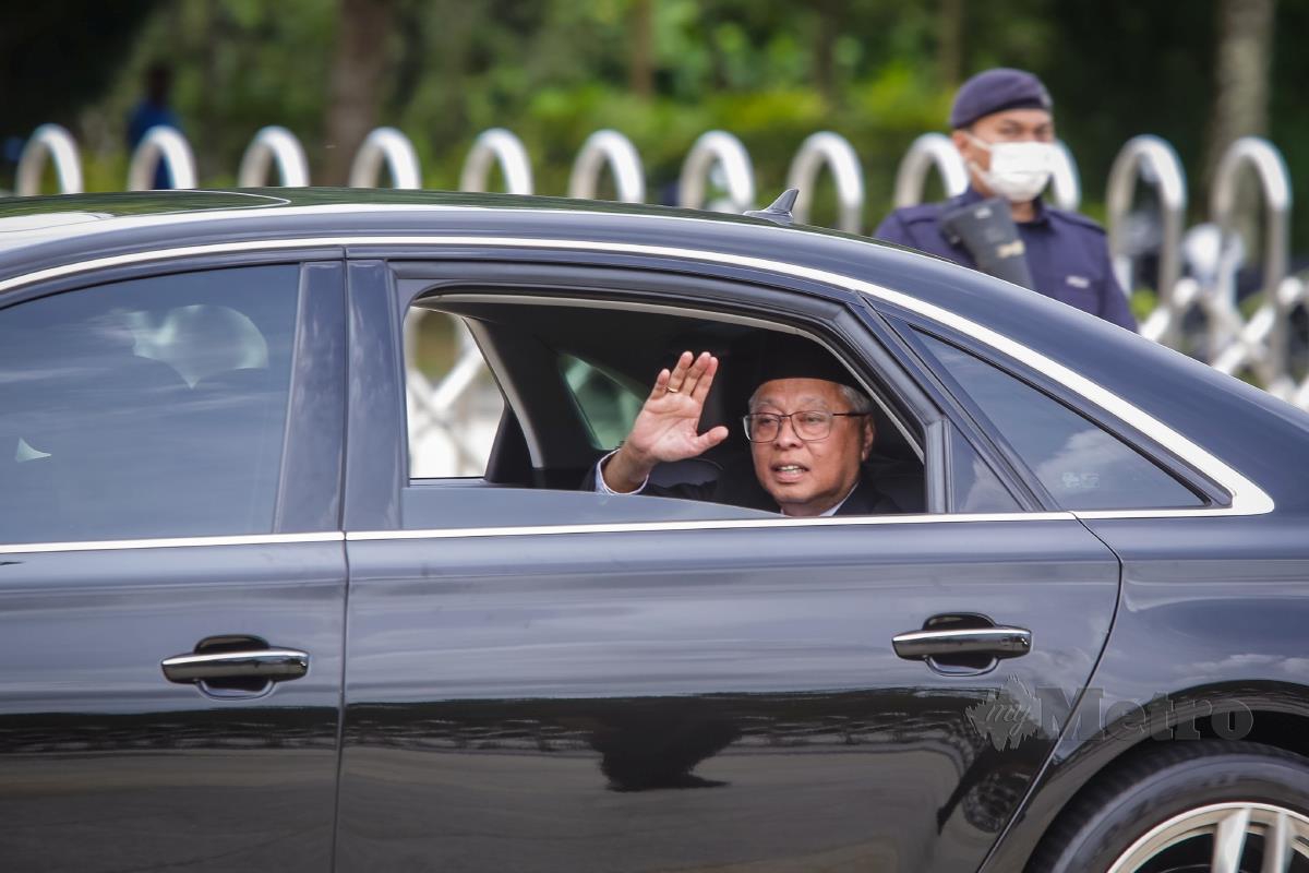 DATUK Seri Ismail Sabri Yaakob tiba di pintu utama Istana Negara. FOTO Asyraf Hamzah