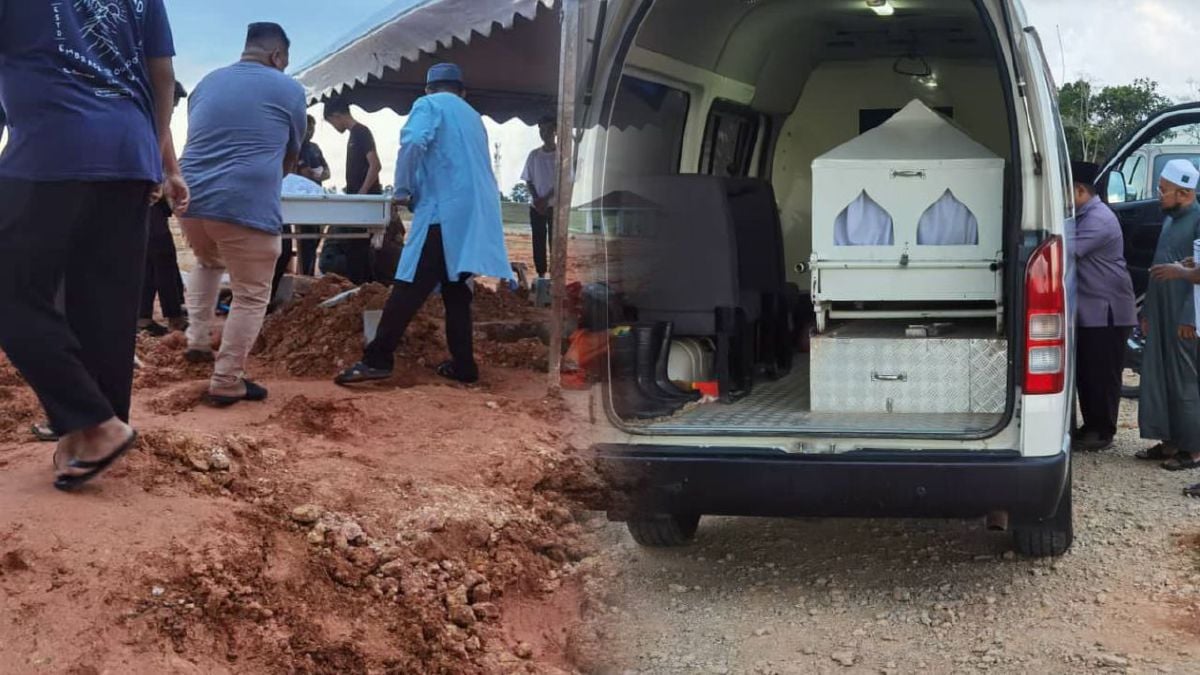 Jenazah Syukur Low selamat dikebumi di Tanah Perkuburan Islam Mutmainah Pasir Gudang. FOTO Ihsan Penduduk