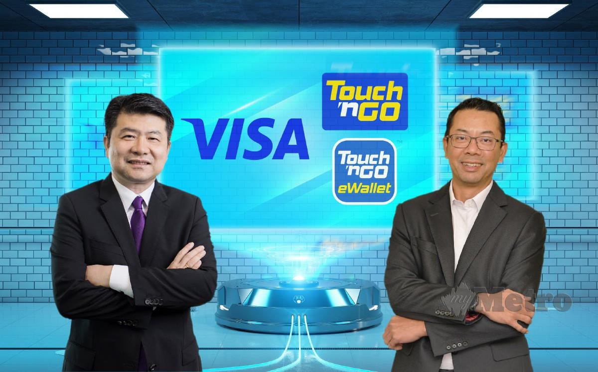 NG (kiri) dan Effendy menjalin kerjasama untuk menawarkan penyelesaian prabayar yang terikat dengan kemudahan Touch ‘n Go eWallet dan Visa.