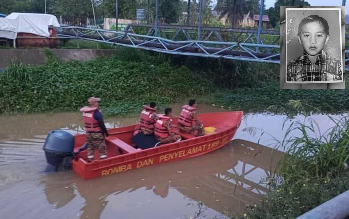 KANAK-KANAK ditemui oleh abang kandung kira-kira 30 meter dari lokasi mangsa lemas di sungai Tabanak, Lahad Datu.