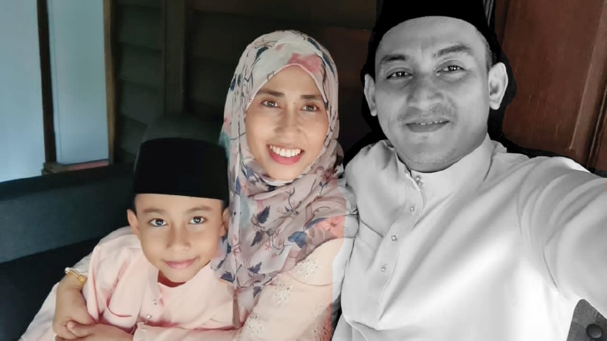 Gambar kenangan Amirrudin Ghazali bersama isteri dan anaknya sebelum maut dalam kemalangan. FOTO Ihsan Keluarga