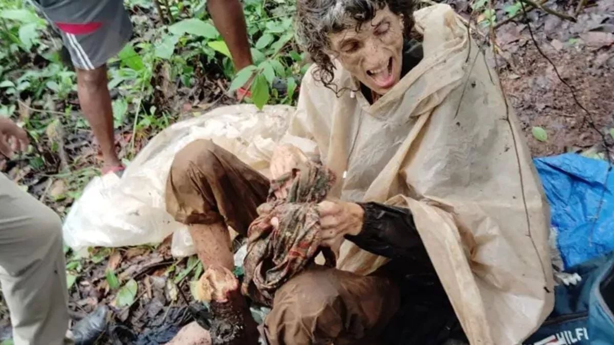 Keadaan Lalita Kayi Kumar ketika ditemui dalam hutan. FOTO Agensi