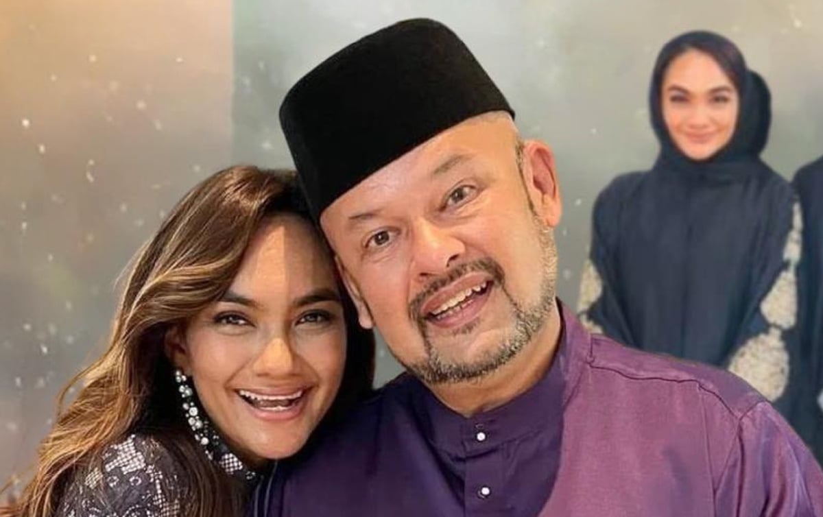 ISKANDAR Harith bersama isteri.