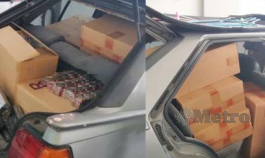 ANTARA rokok seludup bernilai 252,747 ditemui dalam bonet belakang kenderaan dan sekitar premis kediaman di Jalan Salleh, Muar hasil penahanan seorang suspek lelaki. 