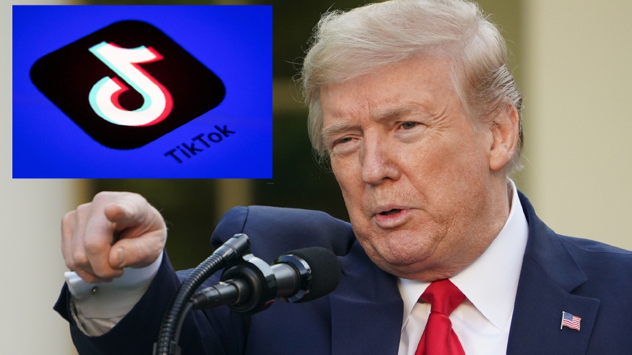 DONALD Trump mempertimbang untuk sekat aplikasi TikTok. FOTO AFP