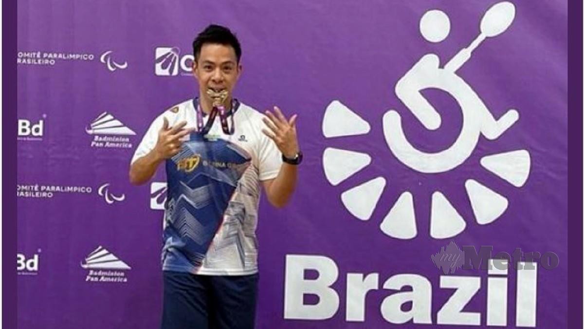 LIEK Hou muncul juara Kejohanan Antarabangsa Para Badminton Brazil. -FOTO FB BAM