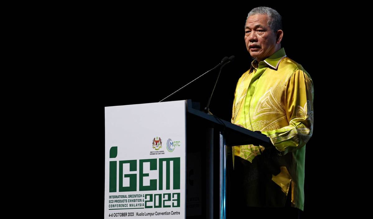 FADILLAH menyampaikan ucapan Anwar pada perasmian Persidangan dan Pameran Teknologi Hijau dan Produk Eko Antarabangsa Malaysia (IGEM) 2023. FOTO BERNAMA