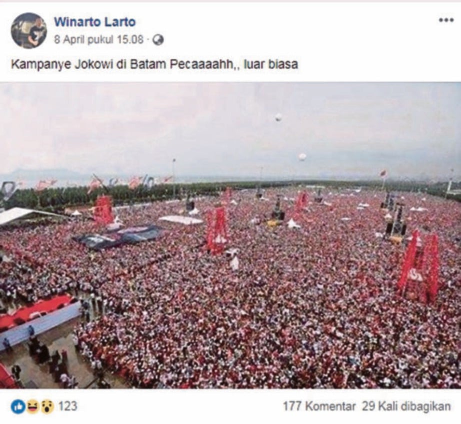 SEKEPING gambar yang didakwa sambutan luar biasa kempen Jokowi sebenarnya perhimpunan di Turki pada 2018.