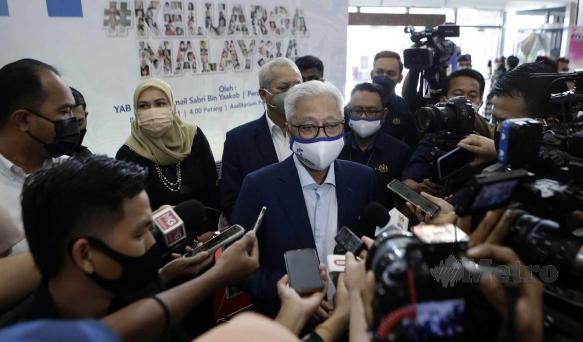 ISMAIL Sabri mengadakan sidang media selepas Majlis PraPelancaran #Keluarga Malaysia di Angkasapuri, Kuala Lumpur, hari ini. FOTO Aizuddin Saad