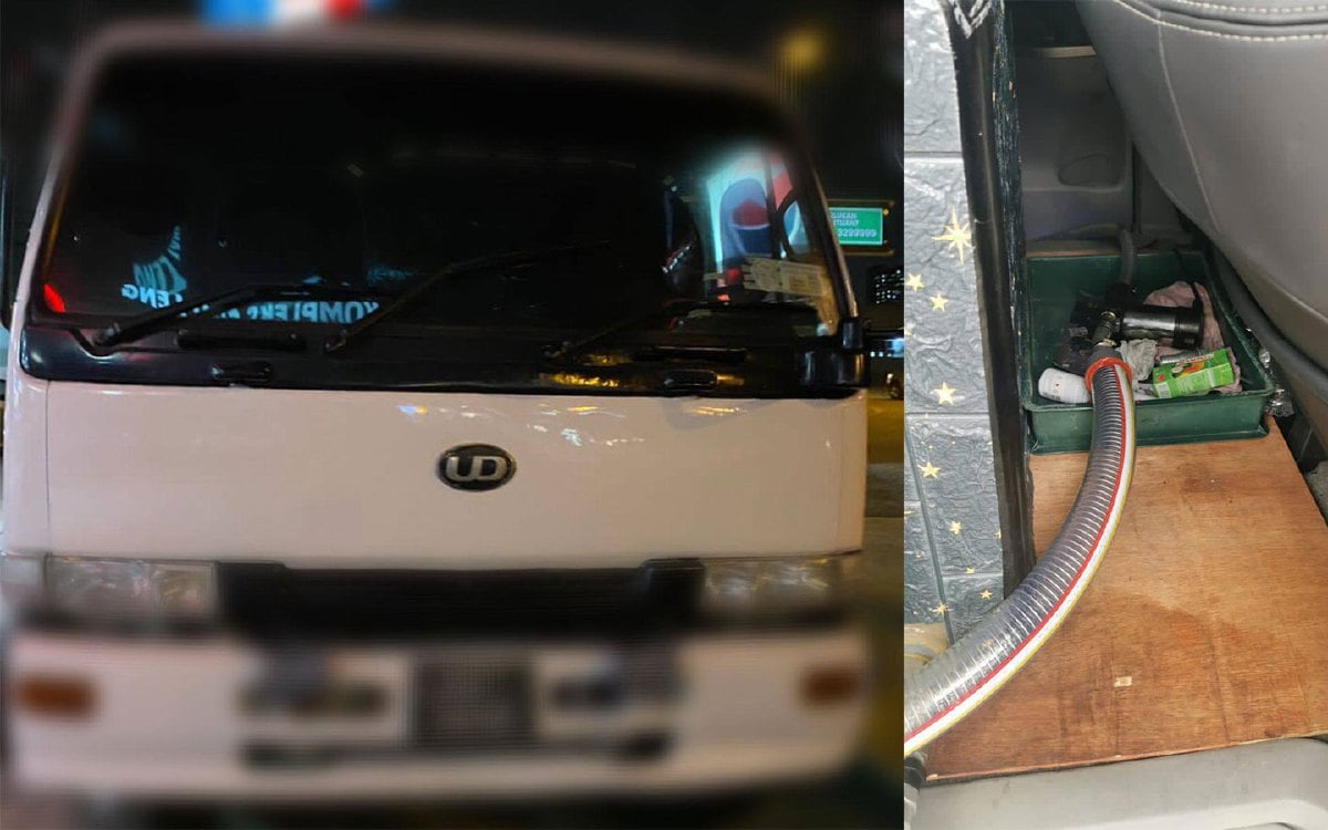 KPDN Negeri Pulau Pinang menyita kenderaan yang digunakan sindiket penyelewengan minyak diesel ketika mengadakan serbuan di sebuah stesen minyak di Jalan Kulim dan Jalan Baru, Bukit Mertajam. FOTO Ihsan KPDN Pulau Pinang