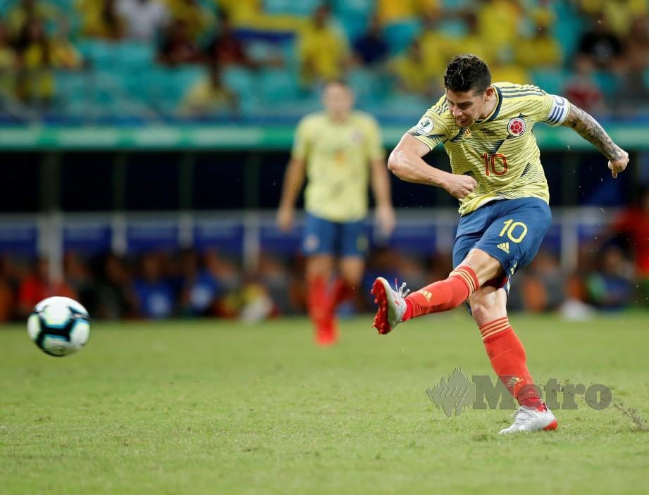 RODRIGUEZ kembali menemui sentuhan mengagumkan seperti Piala Dunia Brazil 2014. — FOTO Reuters