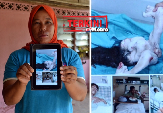 Hasmah menunjukkan gambar janin yang dikeluarkan dari dalam perut anaknya, Mohd Zul Shahril, 15.