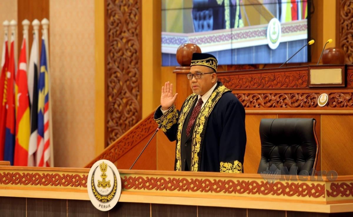 Mohammad Zahir dilantik Sebagai Speaker Dewan Undangan Nereri (DUN) buat kali kedua pada Pembukaan Persidangan DUN Perak Ke-15. FOTO L MANIMARAN