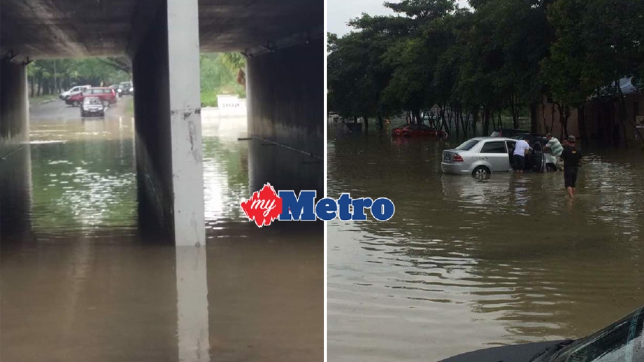 Keadaan terowong di Seksyen U12, Shah Alam dan banjir kilat di beberapa lokasi di Shah Alam, hari ini. - Foto Ihsan Bomba