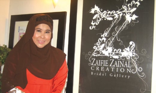 ZAIFIE kini boleh berbangga dengan kejayaan Zaifie Zainal Creation Bridal Gallery.