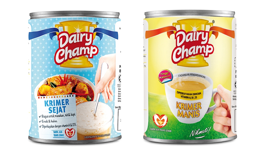 KRIMER Sejat dan Krimer Manis antara produk berkualiti keluaran Dairy Champ.